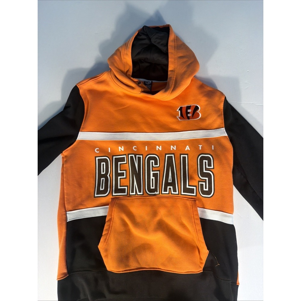 NFL Team Apparel Cincinnati Bengals Hoodie Sweatshirt Orange/Black M